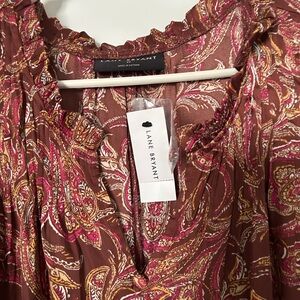 Lane Bryant Paisley Blouse - Brown and Pink